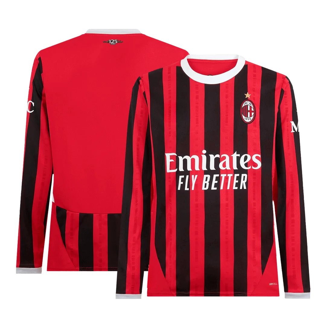 AC Milan Home Long Sleeve Soccer Jersey