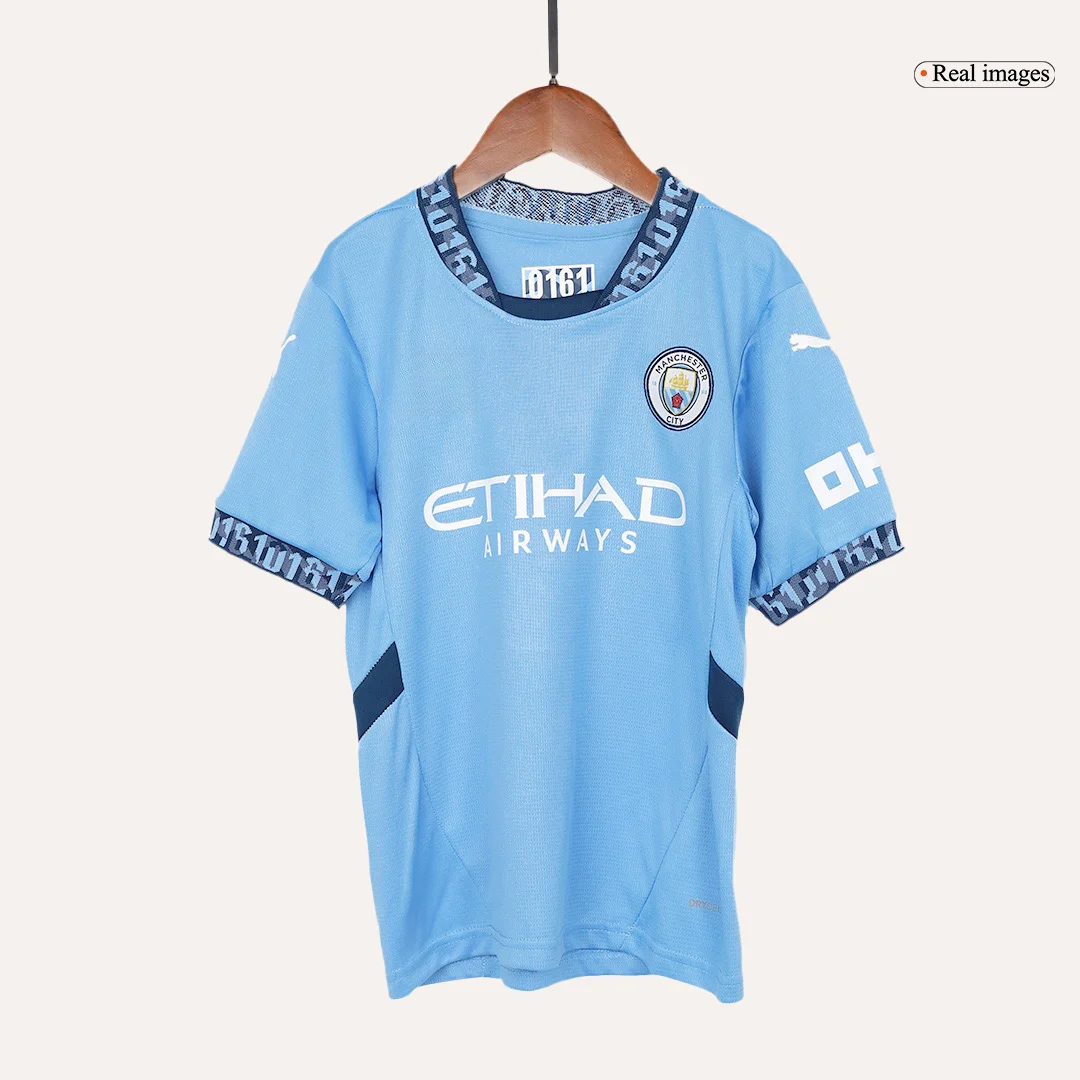 Manchester City Home Kids Soccer Jerseys Kit
