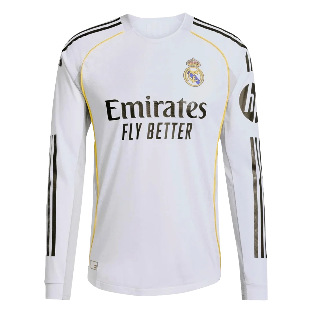 Real Madrid Home Long Sleeve Player Version Jersey 2025/26