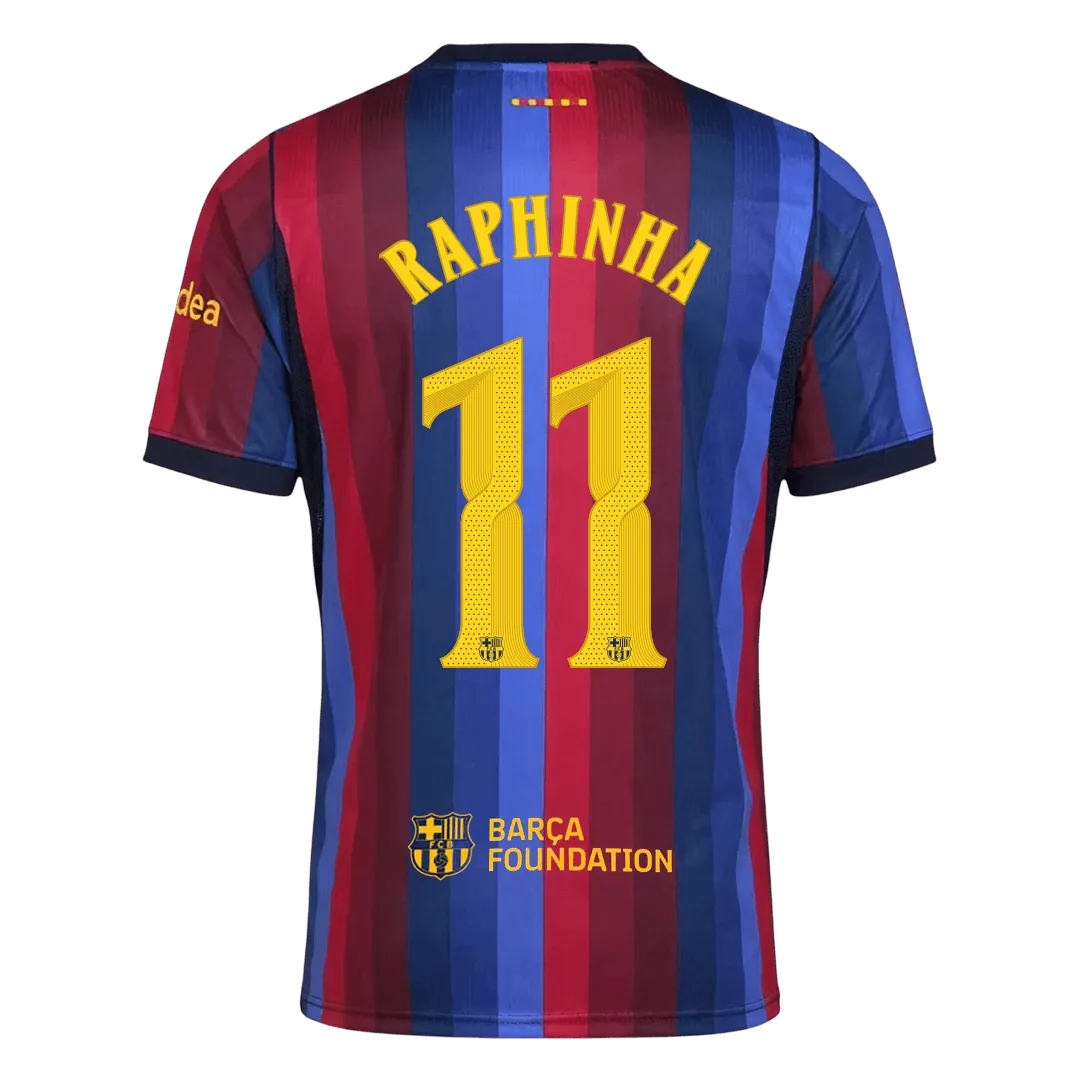 RAPHINHA #11 Barcelona Home Soccer Jersey 2026/27 -UCL