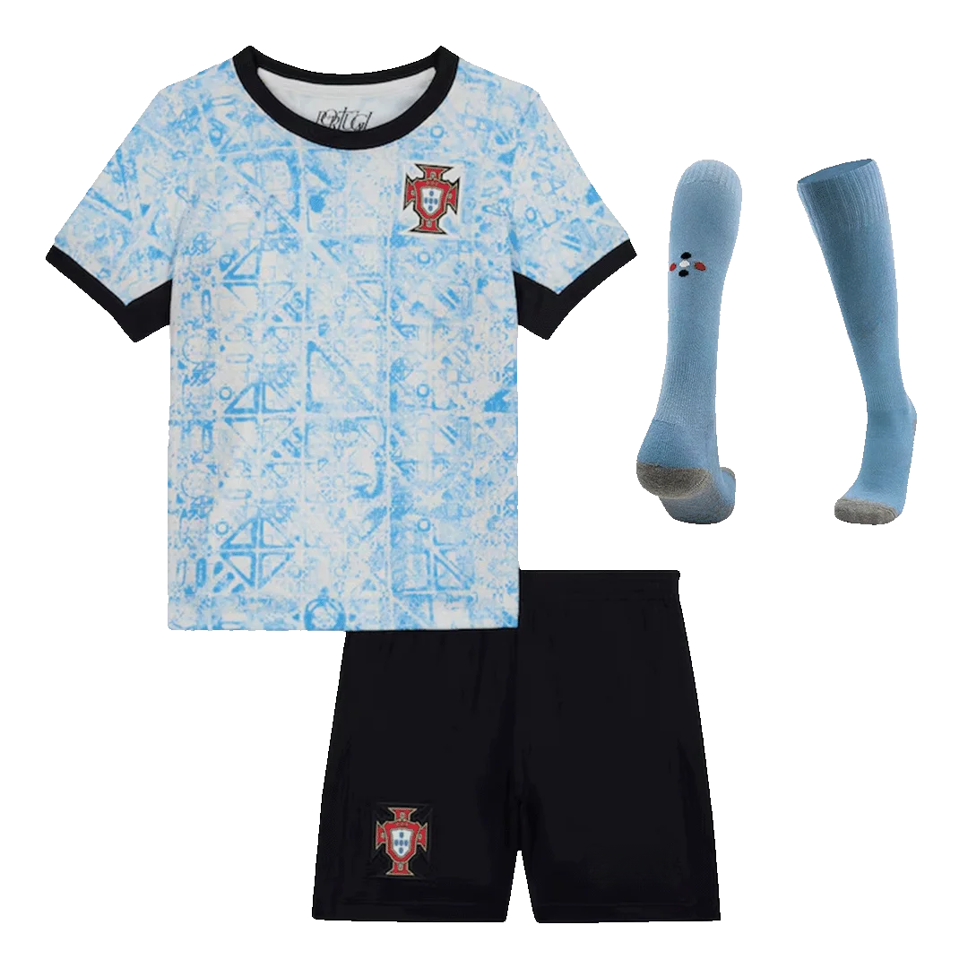 Portugal Away Kids Soccer Jerseys Full Kit EURO