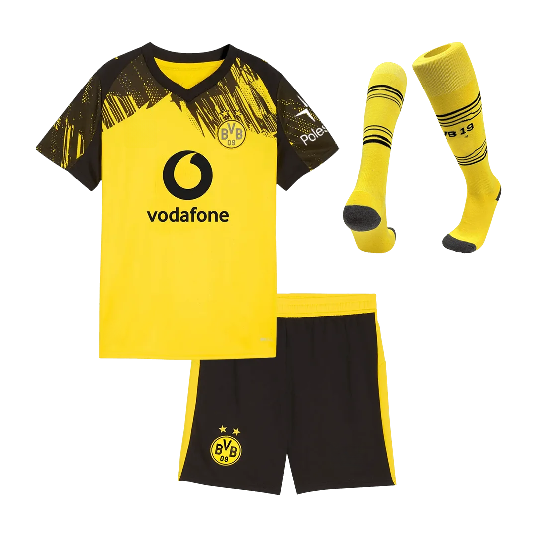 Borussia Dortmund Home Kids Soccer Jerseys Full Kit 2025/26