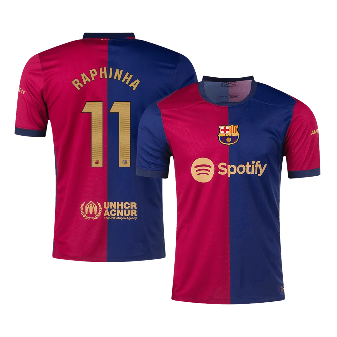 RAPHINHA #11 Barcelona Home Soccer Jersey