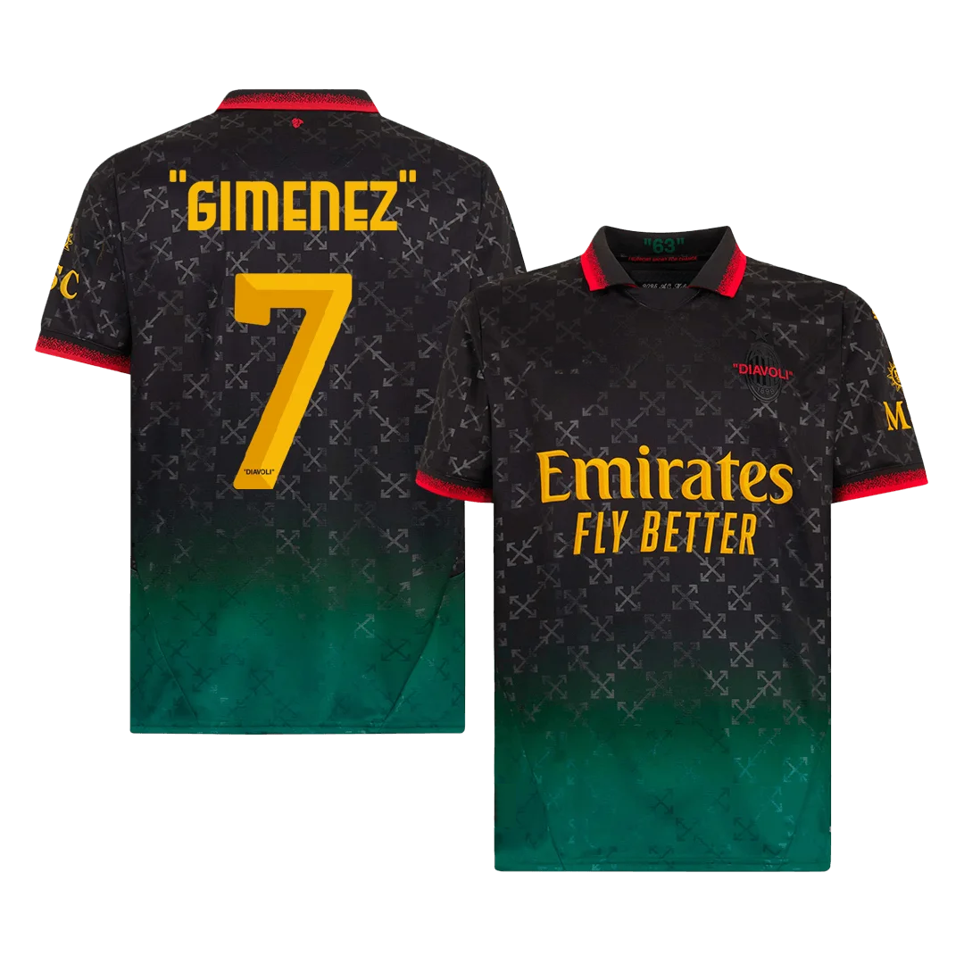 "GIMENEZ" #7 AC Milan Fourth Away Soccer Jersey