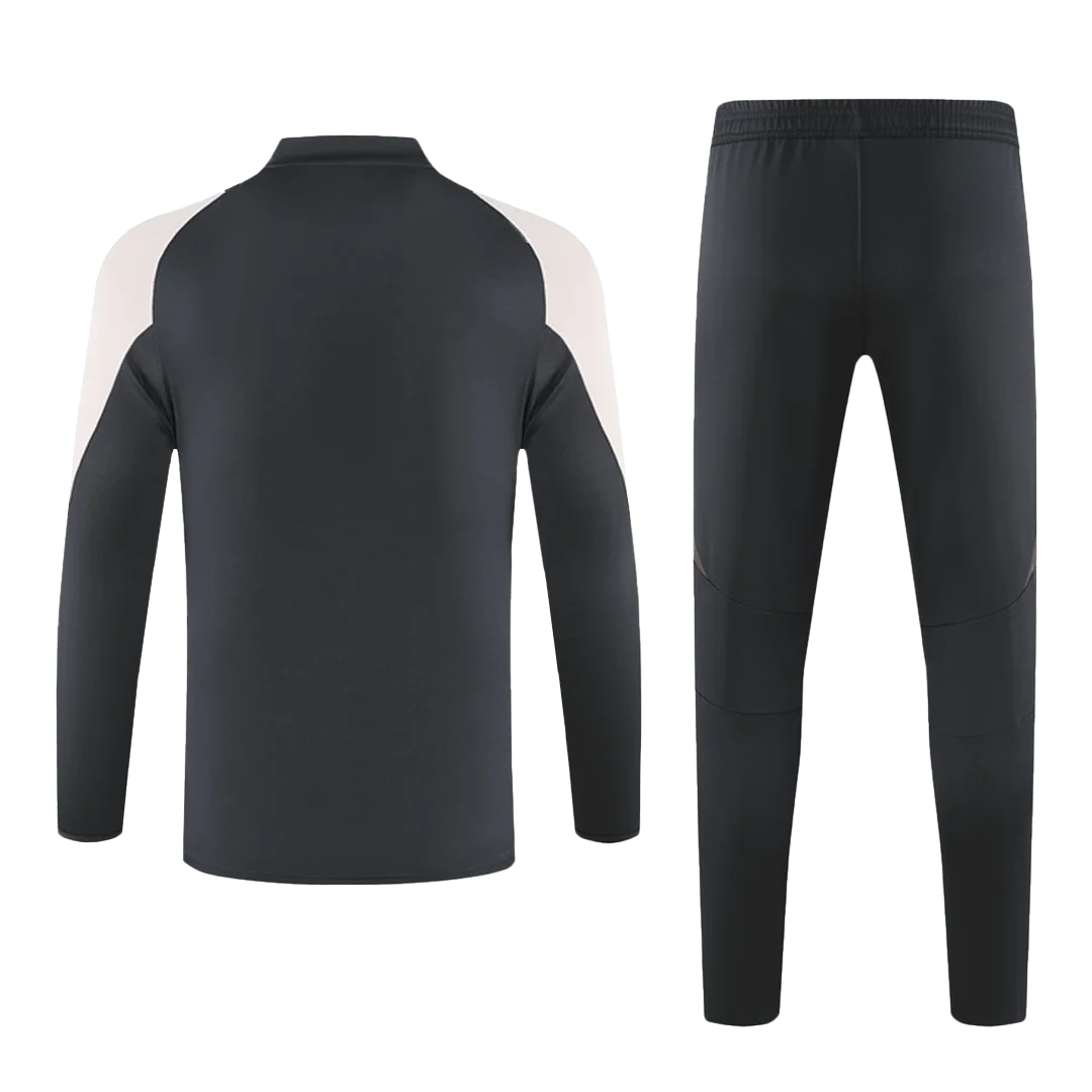 Real Madrid 1/4 Zip Tracksuit Gray