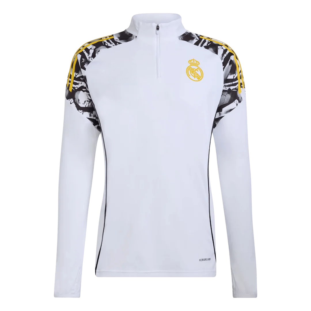Real Madrid 1/4 Zip Tracksuit 2025/26 Kids White