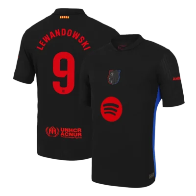 LEWANDOWSKI #9 Barcelona Camisa II Jogador - logotipo do Spotify sem texto