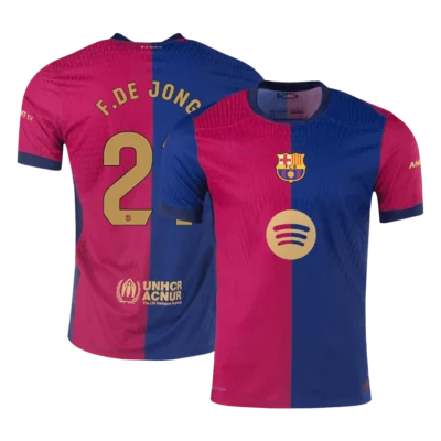F.DE JONG #21 Barcelona Camisa I Jogador - logotipo do Spotify sem texto