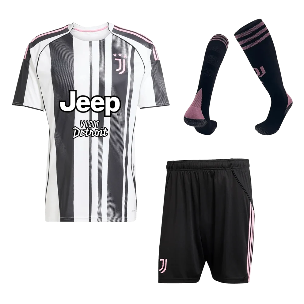 Conjunto completo de la Juventus 2025/26 – primera equipación