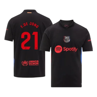 F.DE JONG #21 Barcelona Camisa II - logotipo do Spotify sem texto