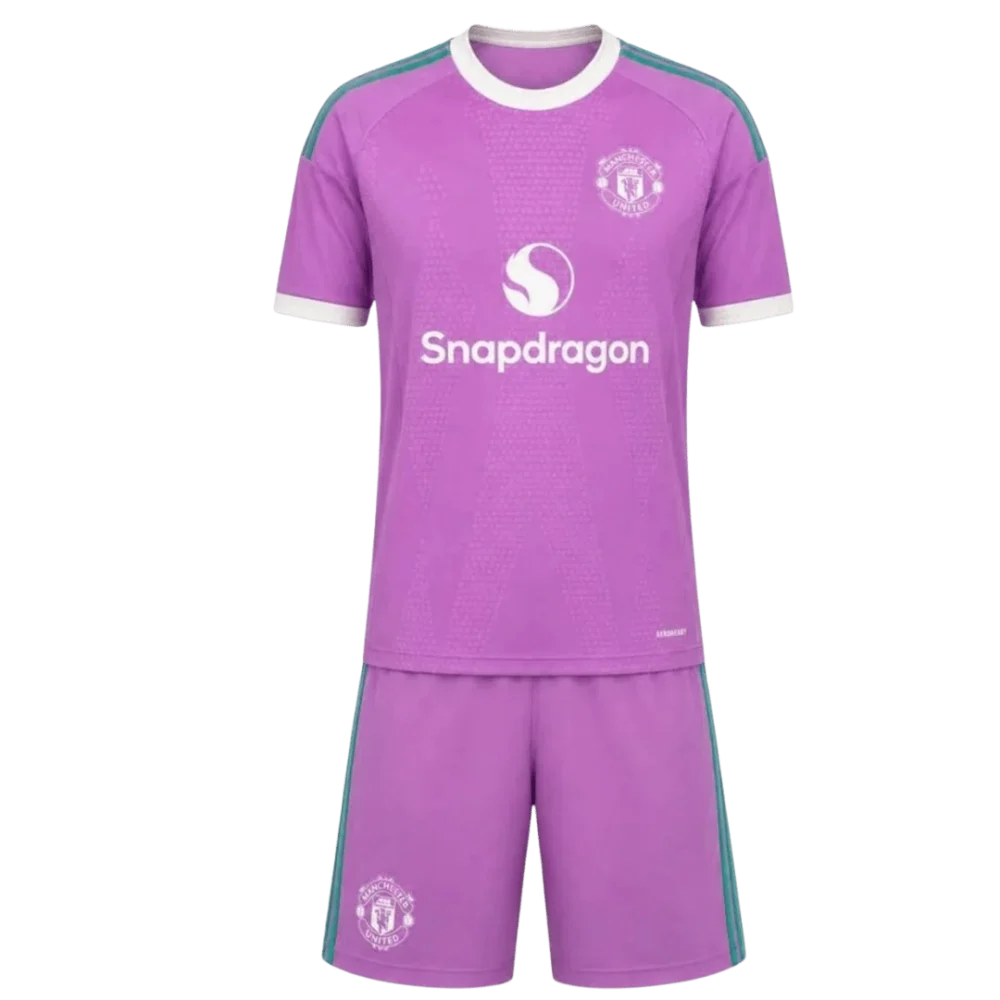 Manchester United Goalkeeper Kids Soccer Jerseys Kit 2026/27 Purple